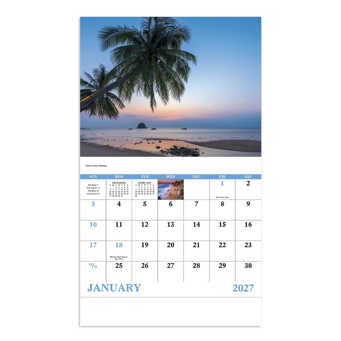 Beach Paradise Wall Calendar - 2027