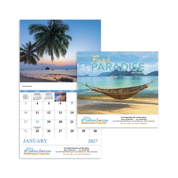 Beach Paradise Wall Calendar - 2027