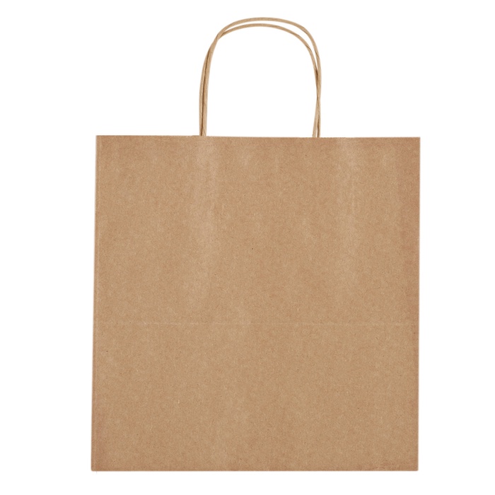 Kraft Paper Brown Shopping Bag - 13"W x 13"H