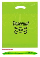 Reusable Fold-Over Reinforced Custom Die Cut Bag 9 x 12 x 2