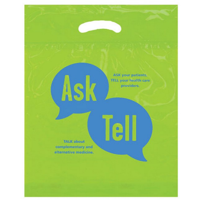Biodegradable Plastic Die Cut 12" x 16" x 3"Bag with Imprint
