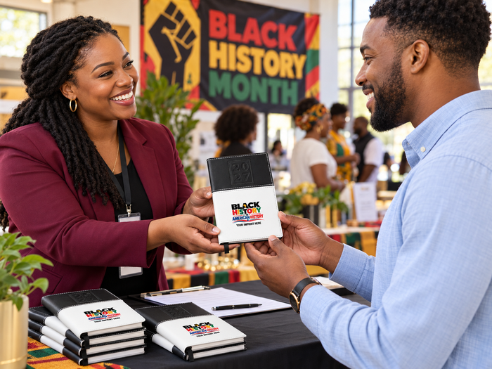 Celebrate Black History Custom Imprint Pocket Pal Calendar with Notepad - Full Color - 2027