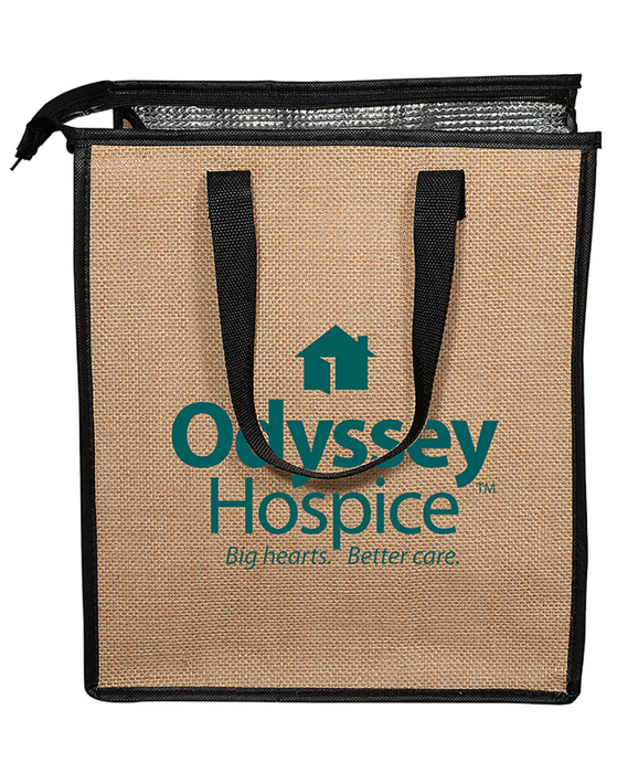 Jute Lunch Cooler Tote Bag