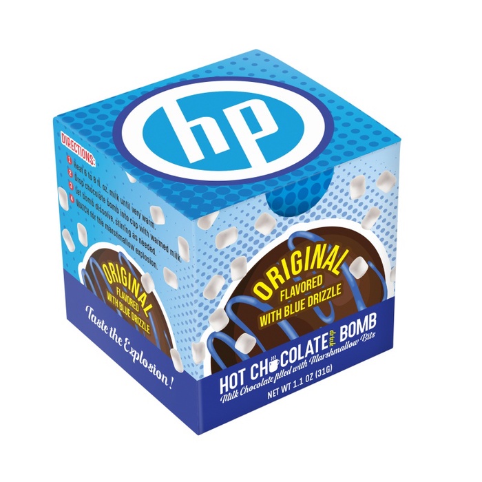 Blue Drizzle Hot Chocolate Bomb in Full Color Gift Box