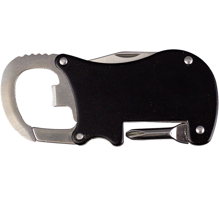 Bottle Opener Carabiner With Screwdriver & Knife