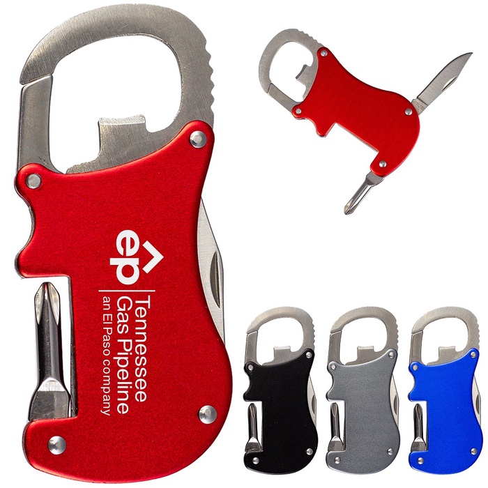 Bottle Opener Carabiner With Screwdriver & Knife