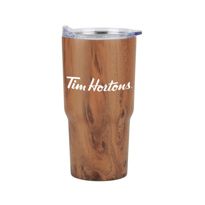 20 oz Vacuum Insulated Contoured Wood Tone Stainless Steel Tumbler
