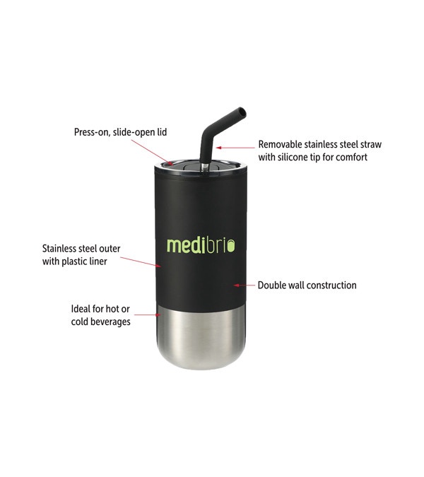 Velocity 16 oz. Tumbler with Stainless Steel Straw