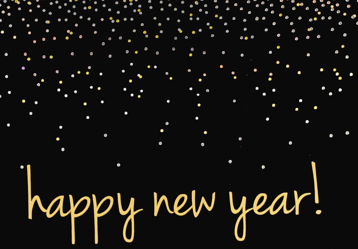 Classic Confetti Happy New Year Greeting Card