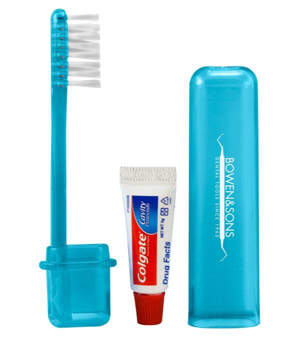 Travel Toothbrush & Colgate Toothpaste
