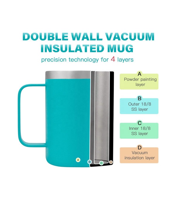 14 oz. Colosseum Vacuum Camping Mug - Laser Engraved