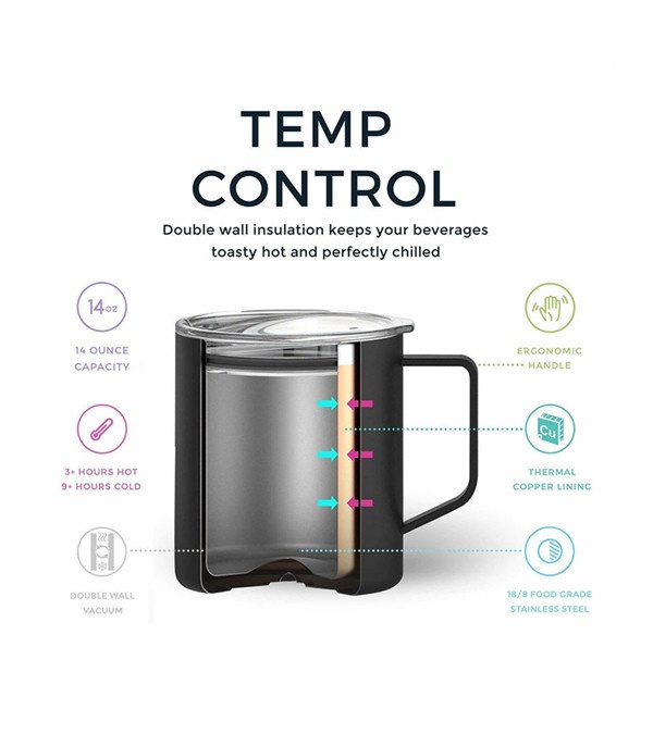 14 oz. Colosseum Vacuum Camping Mug - 24 Hour Rush