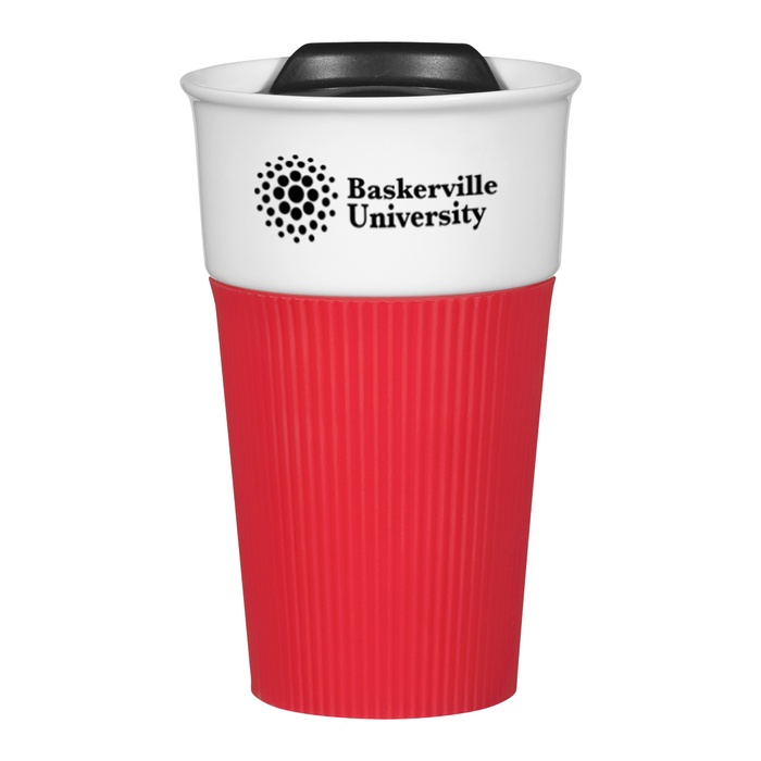 Custom Ceramic 13 oz. Mug with Silicone Sleeve