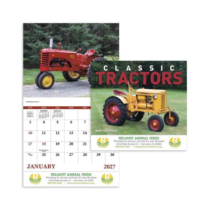 Classic Tractors Wall Calendar - 2027