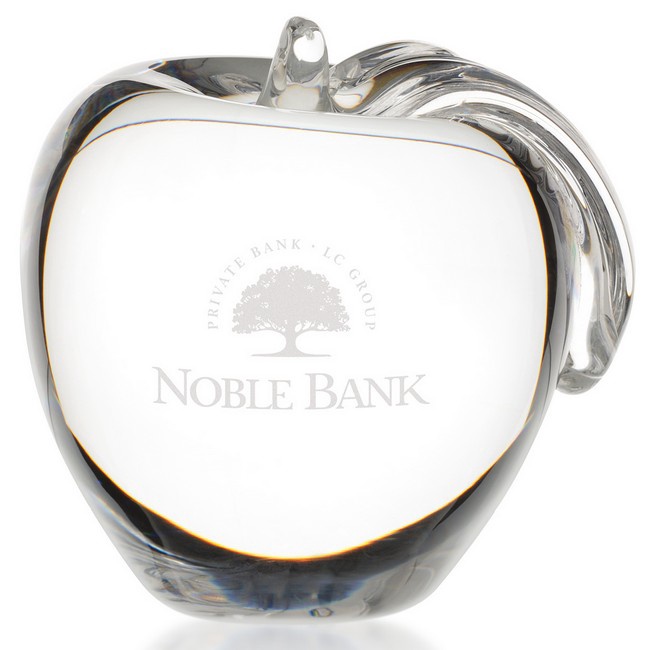 Clear Crystal Apple with Custom Etching