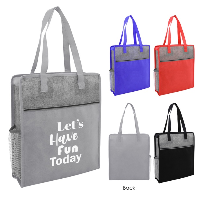 Color Basics Heathered Non Woven Tote Bag with Your Logo