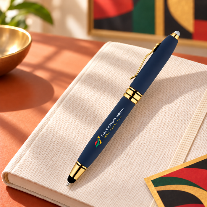 Legacy in Motion Soft Touch Triple Function Pen – Full Color Imprint