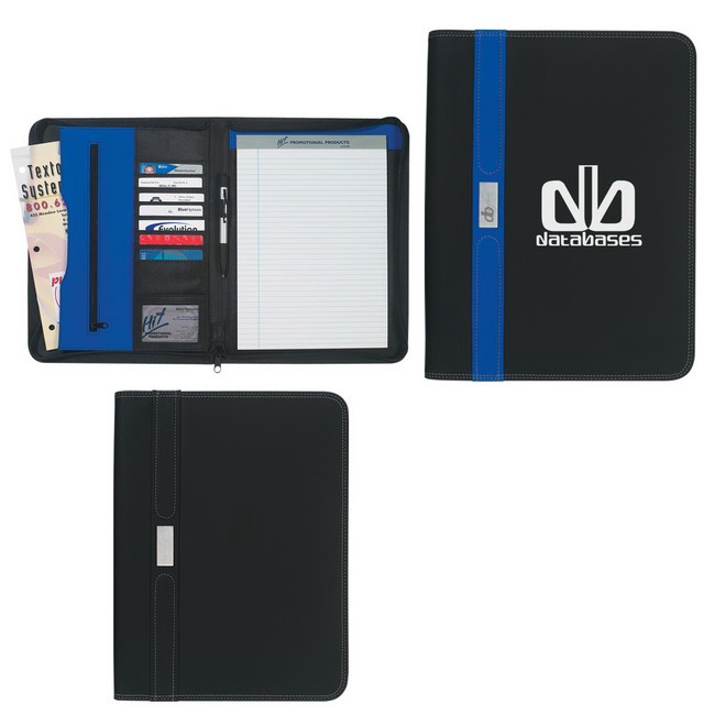 Contemporary Zippered Portfolio with Imprint