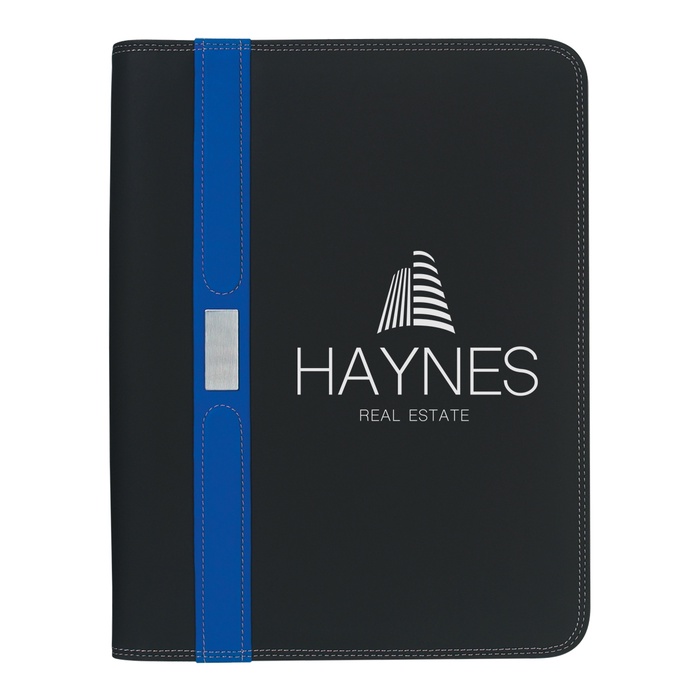 Contemporary Zippered Portfolio with Imprint
