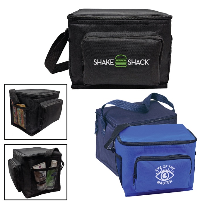 Custom 6 Pack Cooler with Side Pockets & Pouch