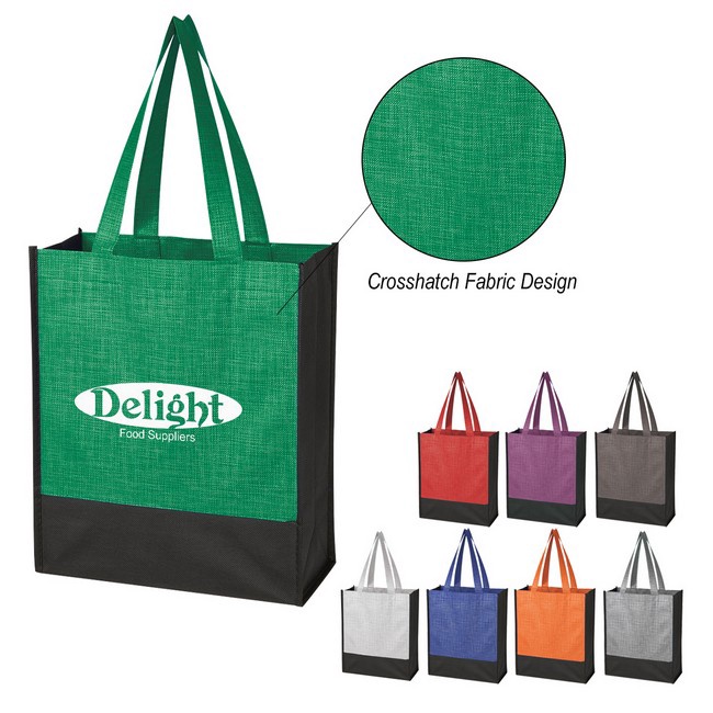 Crosshatch Mini Non-Woven Custom Tote Bags
