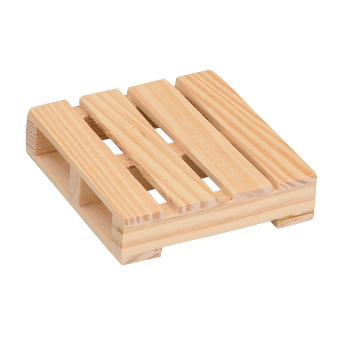 3" Square Mini Pallet Wood Coaster