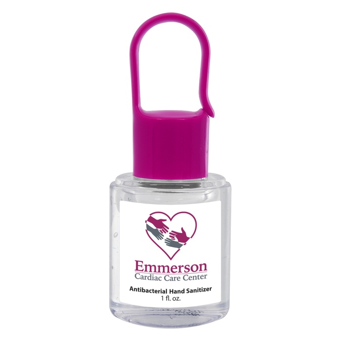 Custom 1 oz. Hand Sanitizer with Carabiner Cap