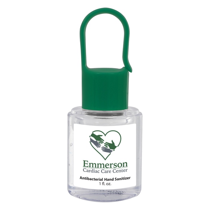 Custom 1 oz. Hand Sanitizer with Carabiner Cap