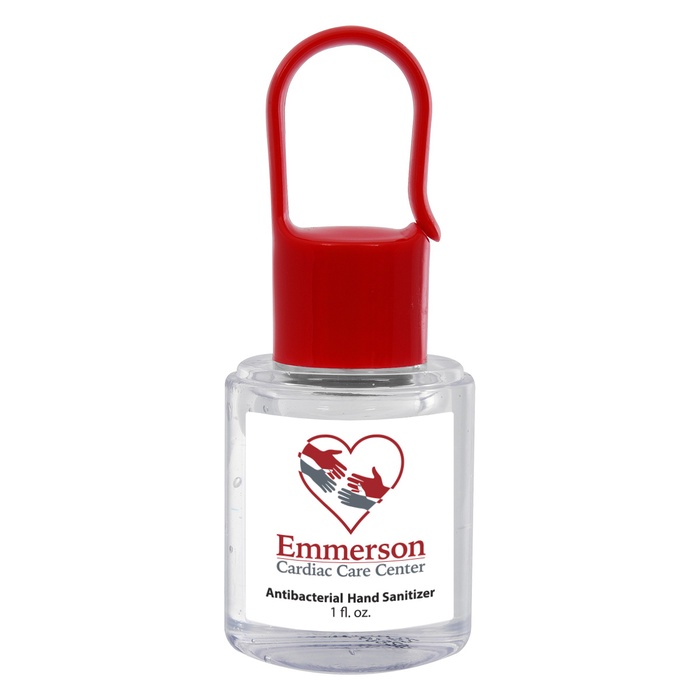 Custom 1 oz. Hand Sanitizer with Carabiner Cap