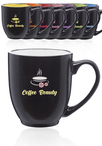 Custom 16 oz. Bistro Two-Tone Ceramic Mugs