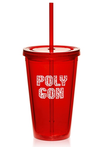 Custom 16 oz. Double Wall Acrylic Tumblers With Straws