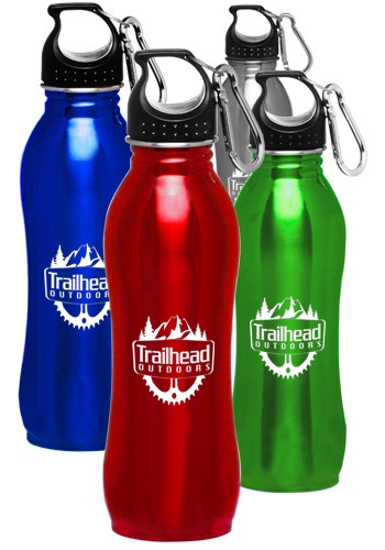 Custom 25 oz. Stainless Steel Bottles with Carabiner