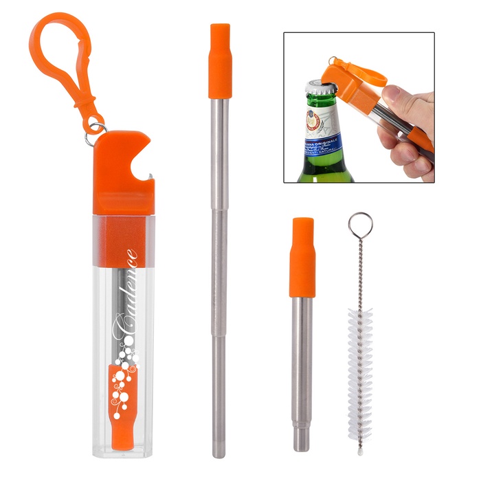 Custom Straw Kit with Bottle Opener
