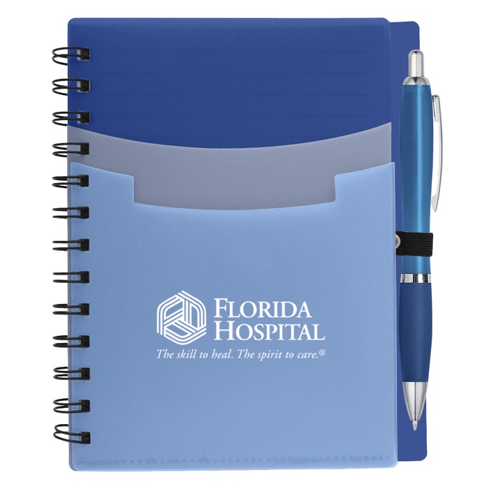 Custom Tri-Pocket Notebook & Satin Pen