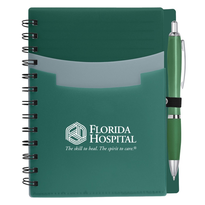 Custom Tri-Pocket Notebook & Satin Pen