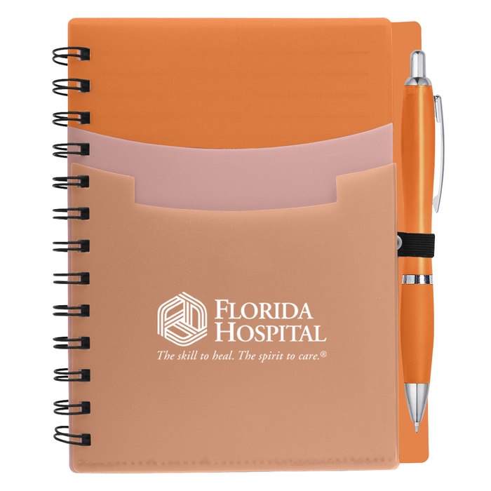 Custom Tri-Pocket Notebook & Satin Pen