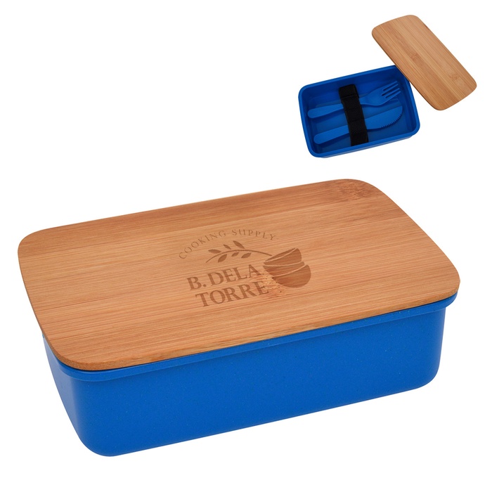 Customized Wheat Lunch Set with Bamboo Lid