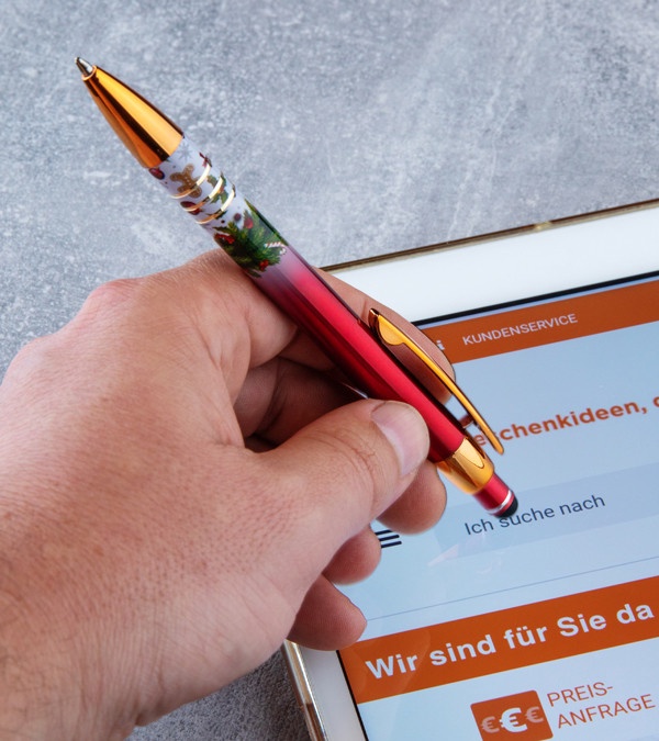 Festive Merry Christmas & Happy New Year Stylus Copper Pen