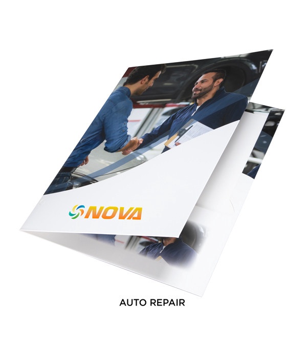 2 Pocket Presentation Folders, Business Themes (imprint at bottom)