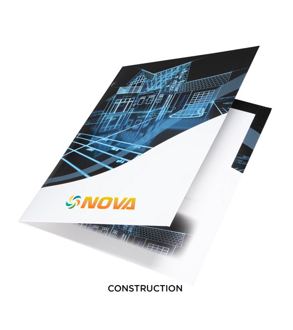 2 Pocket Presentation Folders, Business Themes (imprint at bottom)