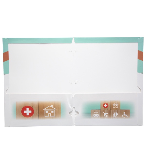 2 Pocket Presentation Folders, Business Themes (imprint at bottom)