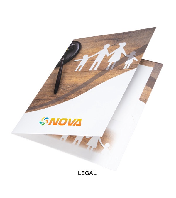 2 Pocket Presentation Folders, Business Themes (imprint at bottom)