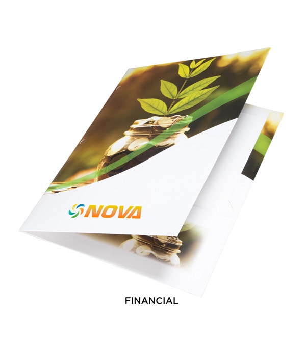 2 Pocket Presentation Folders, Business Themes (imprint at bottom)