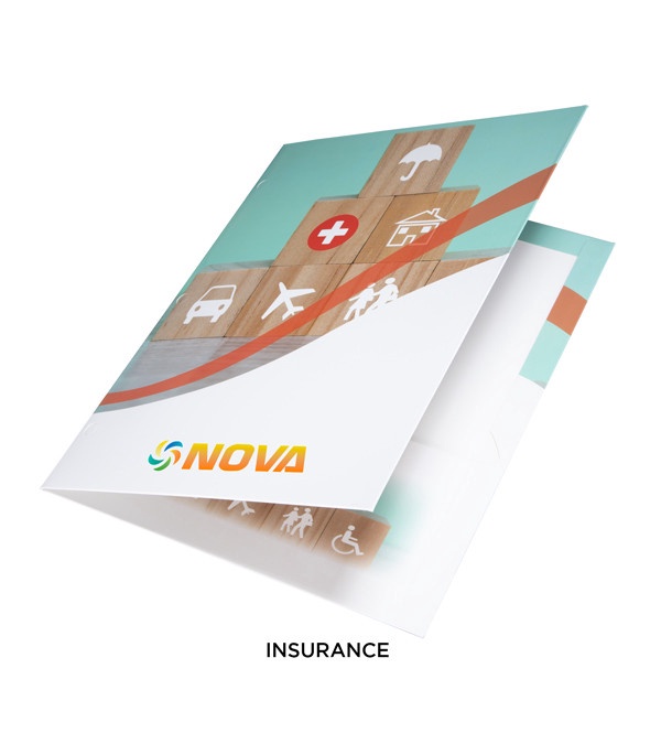 2 Pocket Presentation Folders, Business Themes (imprint at bottom)