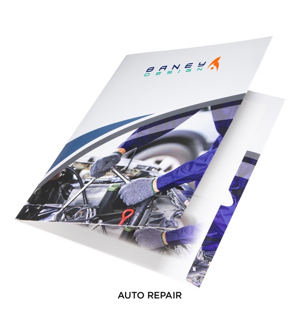 2 Pocket Presentation Folders, Business Themes (imprint on top)