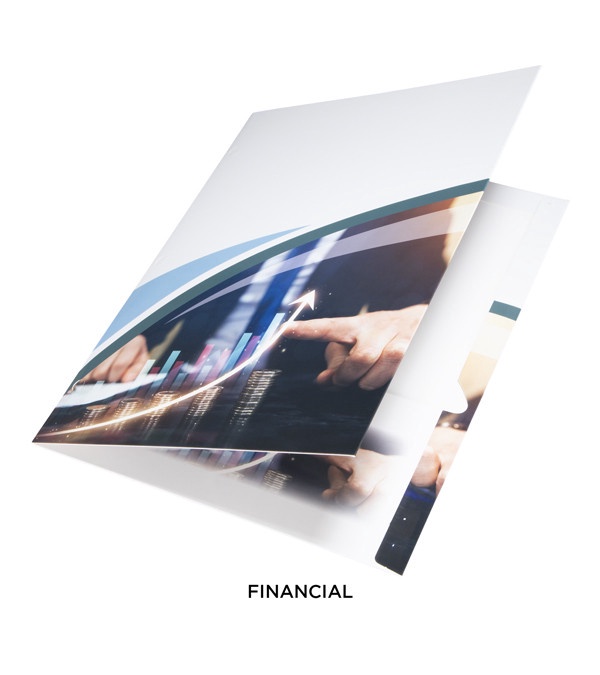 2 Pocket Presentation Folders, Business Themes (imprint on top)