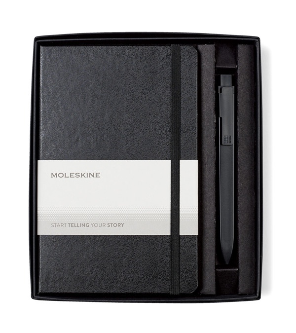 Moleskine Medium Notebook and GO Pen Gift Set