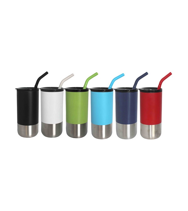 18 oz. Olympia Insulated Tumbler with Straw - Screen Print