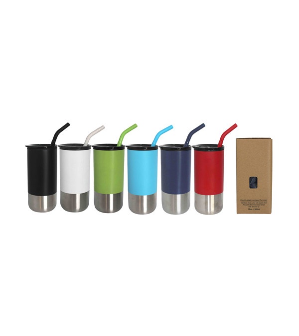18 oz. Olympia Insulated Tumbler with Straw - Screen Print