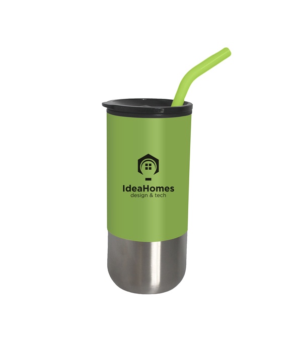 18 oz. Olympia Insulated Tumbler with Straw - Screen Print